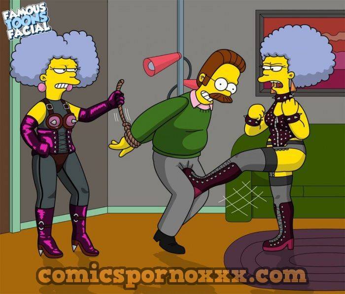 Patty y Selma Bouvier Violan a Ned Flanders - 2 - Comics Porno - Hentai Manga - Cartoon XXX