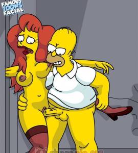 Historietas - Homero Simpson Follando con su Asistente Margo - 10